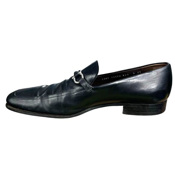 Vintage Salvatore Ferragamo Gancini Black Leather Slip On Loafers Size 9 2 EE main image 6